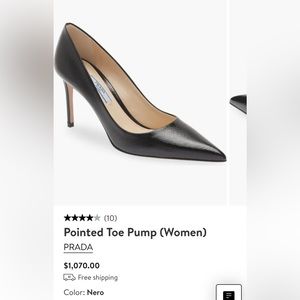 Gorgeous Prada pointed-toe pump! Authentic, 3inch heel, size 38.5. (US 7.5)